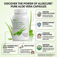 AloeCure etiqueta con sellos USDA y ECOCERT para confianza