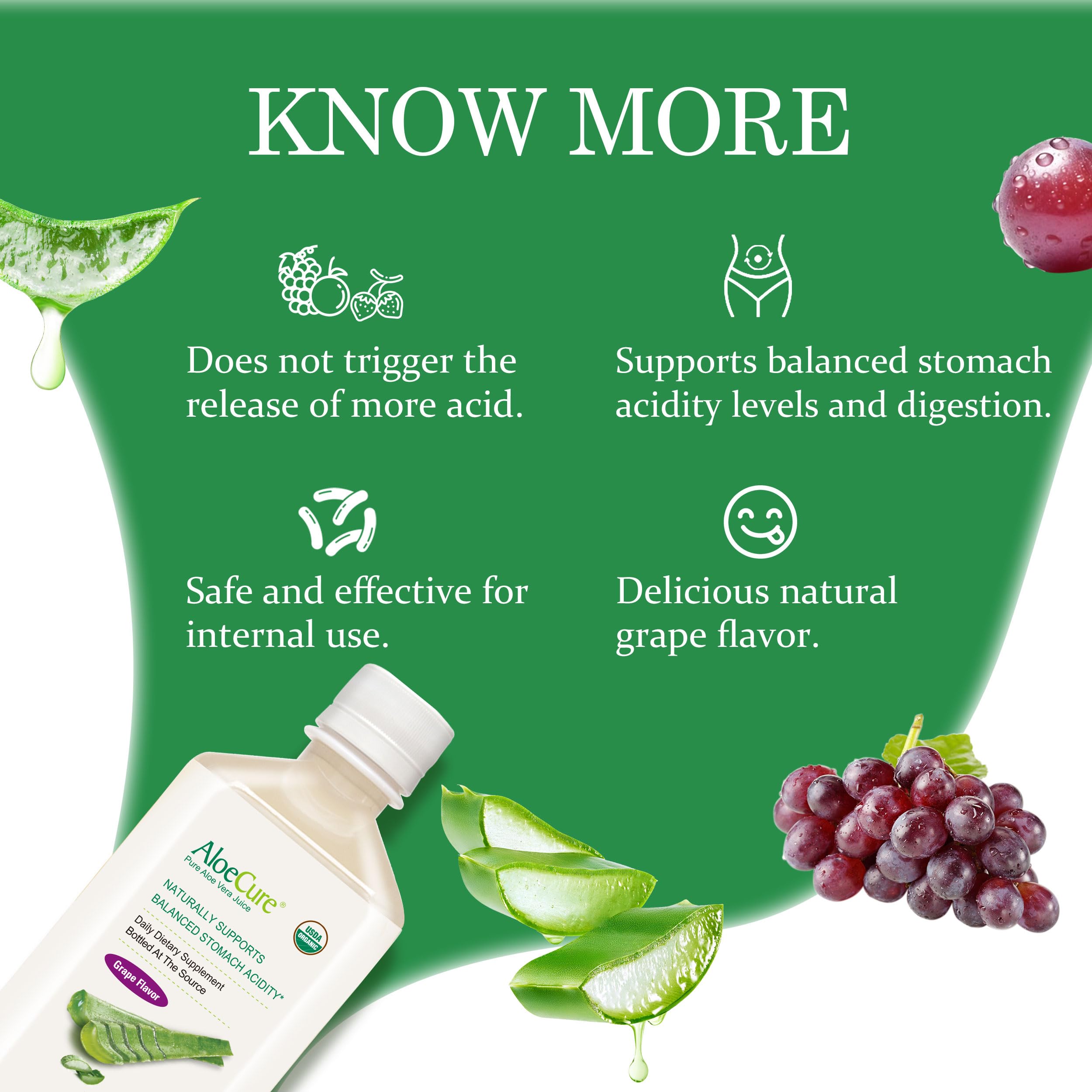 Etiqueta de AloeCure con lista de ingredientes orgánicos visible