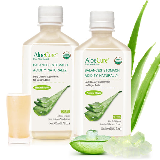 AloeCure botellas frontales 2x500 ml que garantizan frescura y pureza