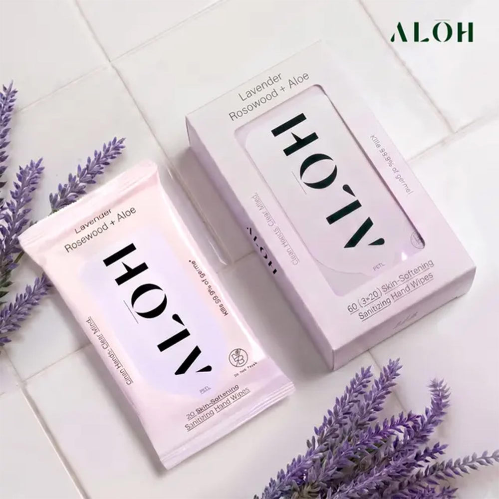 ALŌH primer plano textura de la toallita, tacto suave e hidratante