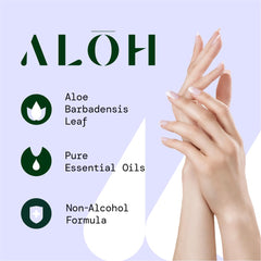 ALŌH toallita en uso sobre manos para higiene rápida y fresca