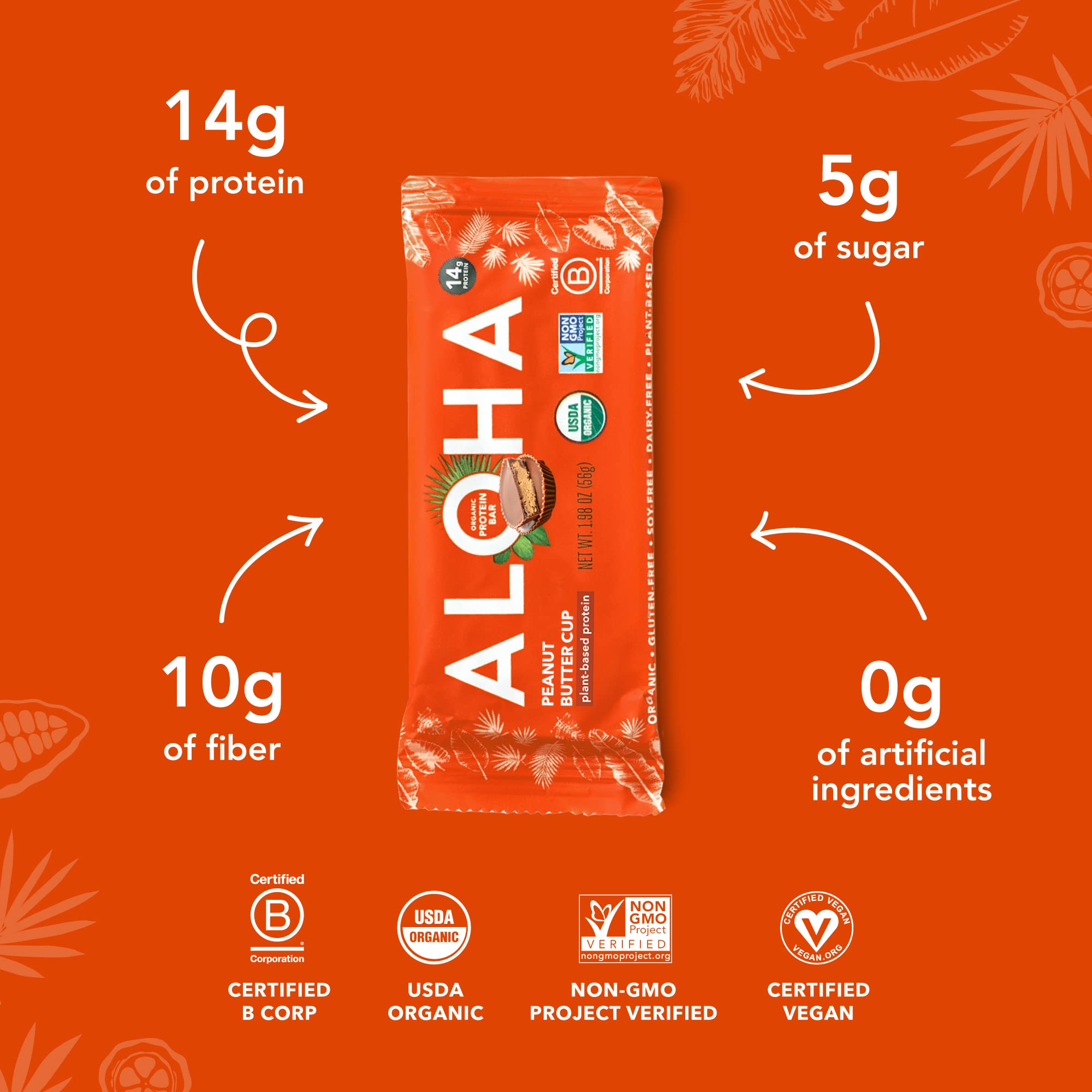 ALOHA barrita en mano para comparar escala, ideal como snack portátil y saciante