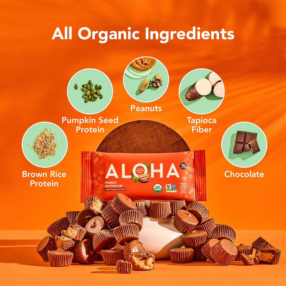 ALOHA detalle de la textura interna de la barrita cortada que muestra ingredientes integrales