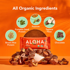 ALOHA detalle de la textura interna de la barrita cortada que muestra ingredientes integrales
