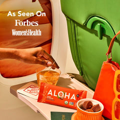 ALOHA ingredientes orgánicos: cacahuate, semillas de calabaza y arroz integral, fuente de proteína vegetal