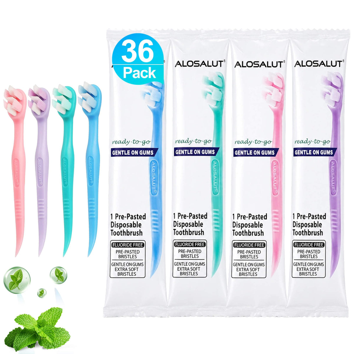 ALOSALUT paquete de 36 cepillos desechables, ideal para viajes