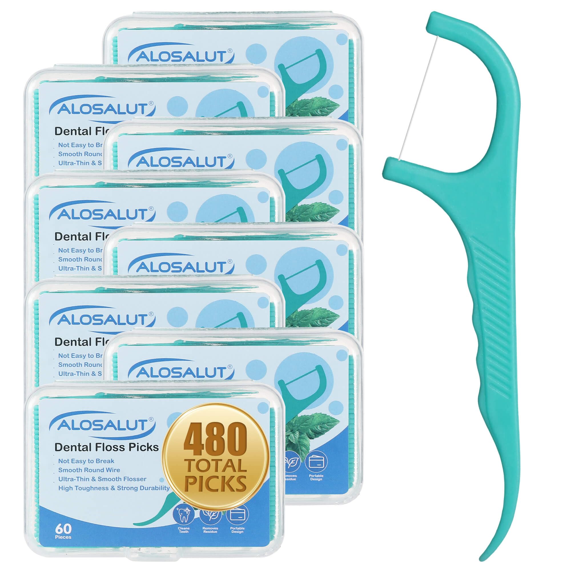 Alosalut caja frontal de 60 floss picks, almacenamiento práctico