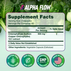Alpha Flow polvo de clorofila en cuchara, destaca textura y concentración