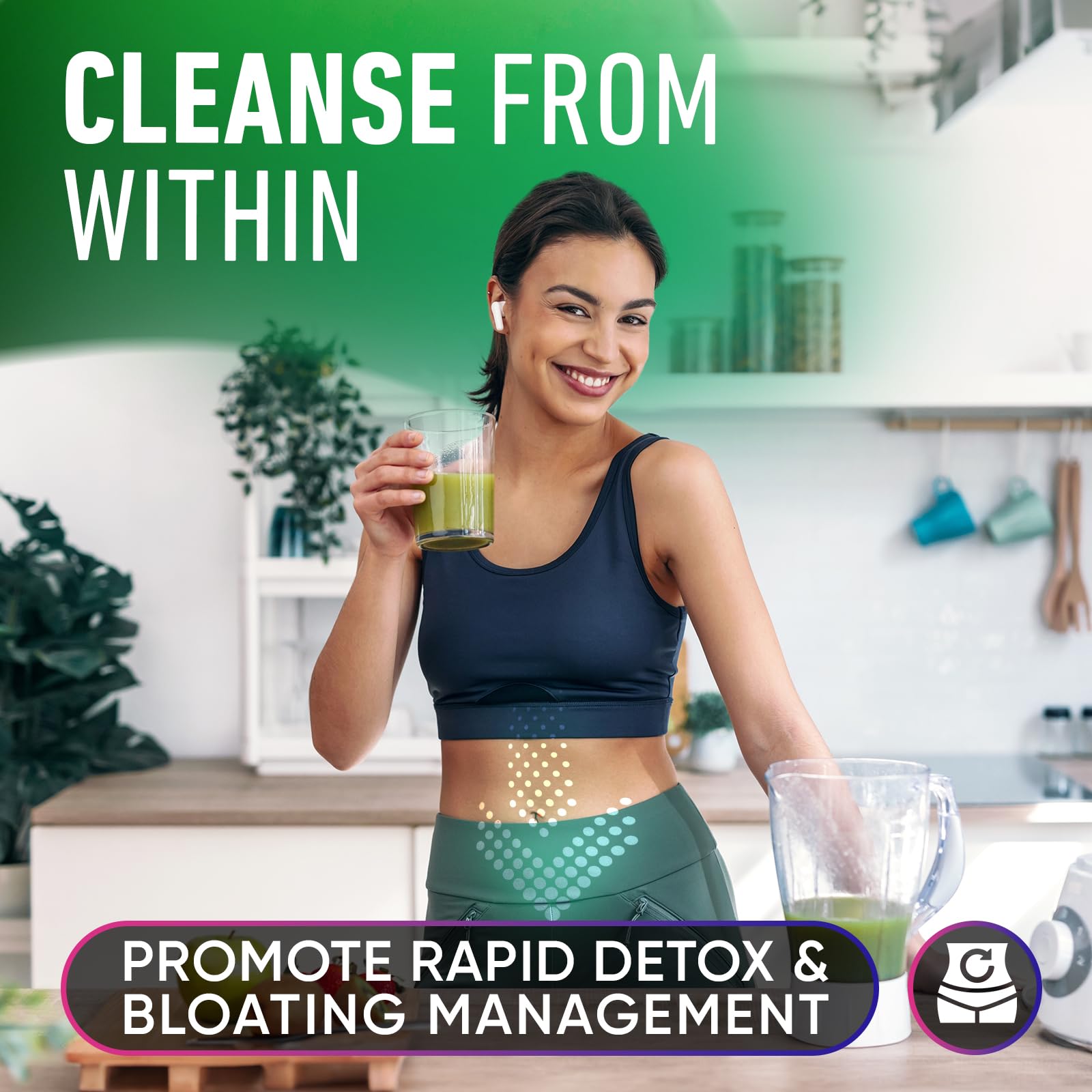 Alpha Flow gotas en vaso de agua para mejor hidratación diaria