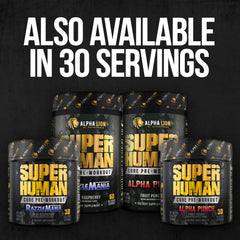 ALPHA LION cucharada medidora con una porción de Core Pre Workout lista para usar