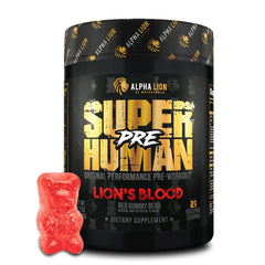 ALPHA LION envase frontal Lion's Blood mostrando la marca y beneficios