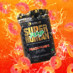 ALPHA LION producto con durazno para destacar sabor Peach Pumps real