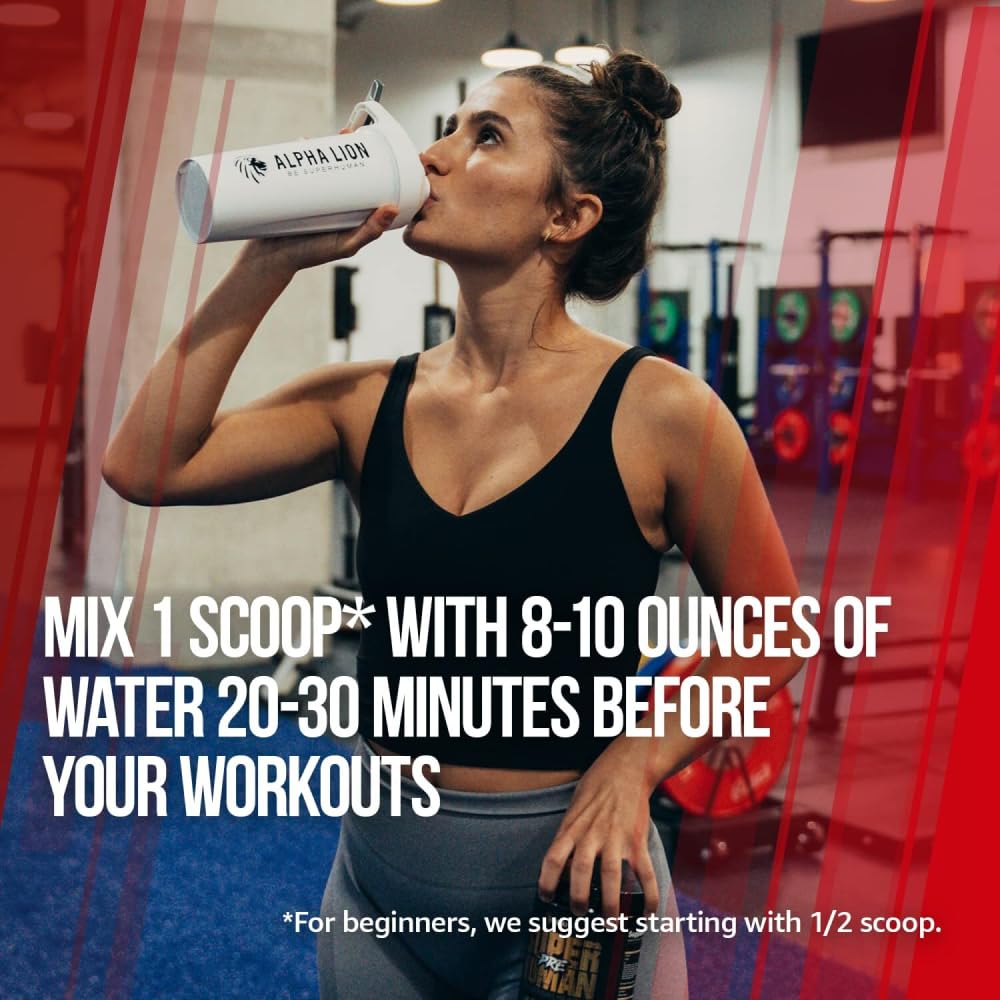 ALPHA LION bebida preparada en vaso para energía sostenida antes de entrenar
