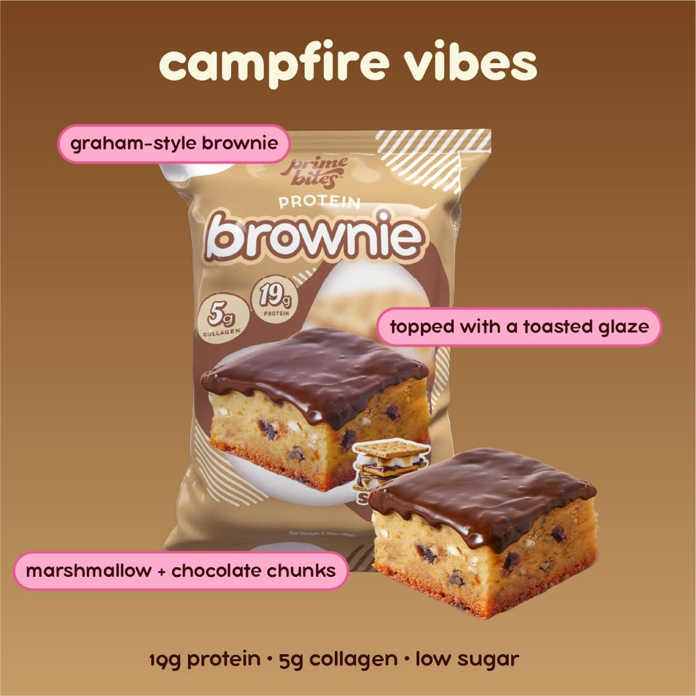 Alpha Prime Brownie abierto mostrando el interior y sabor tipo S'mores