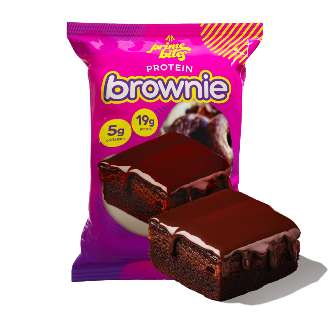 Alpha Prime Prime Bites corte del brownie revelando textura suave y húmeda, disfrute similar a horneado