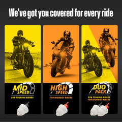 Alpine MotoSafe etiqueta que muestra materiales hipoalergénicos y sin silicona