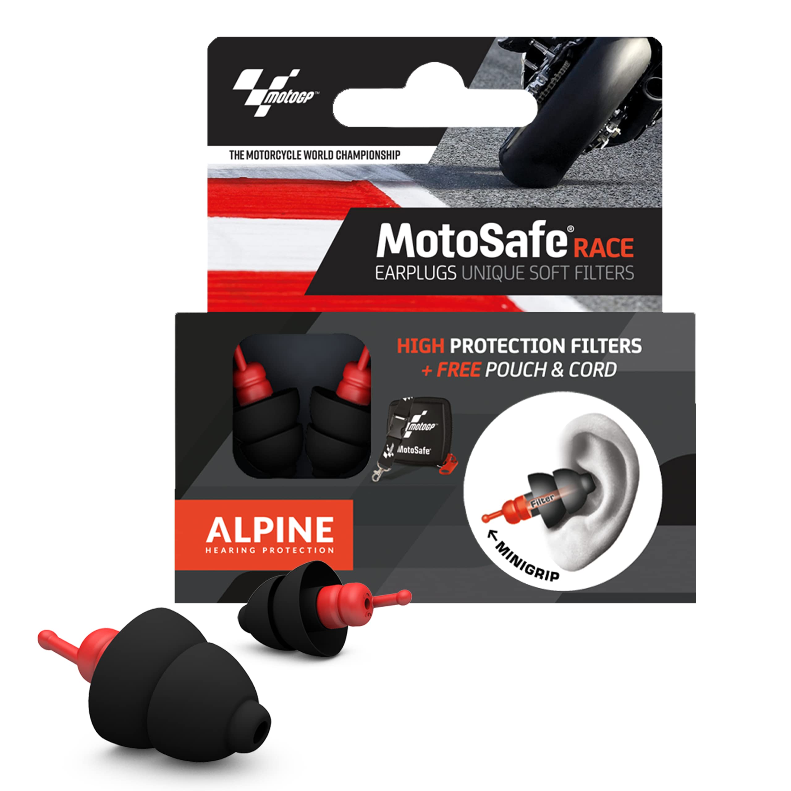 Detalle de textura Alpine MotoSafe Race mostrando material suave y adaptativo