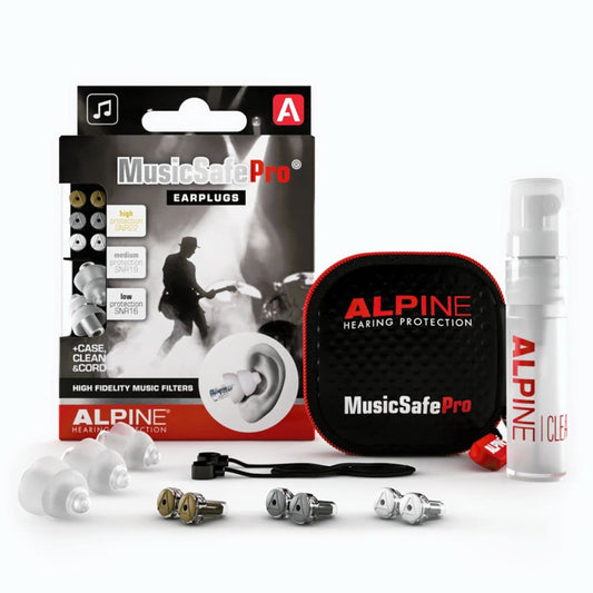 Alpine MusicSafe Pro frontal mostrando diseño transparente y ajuste cómodo