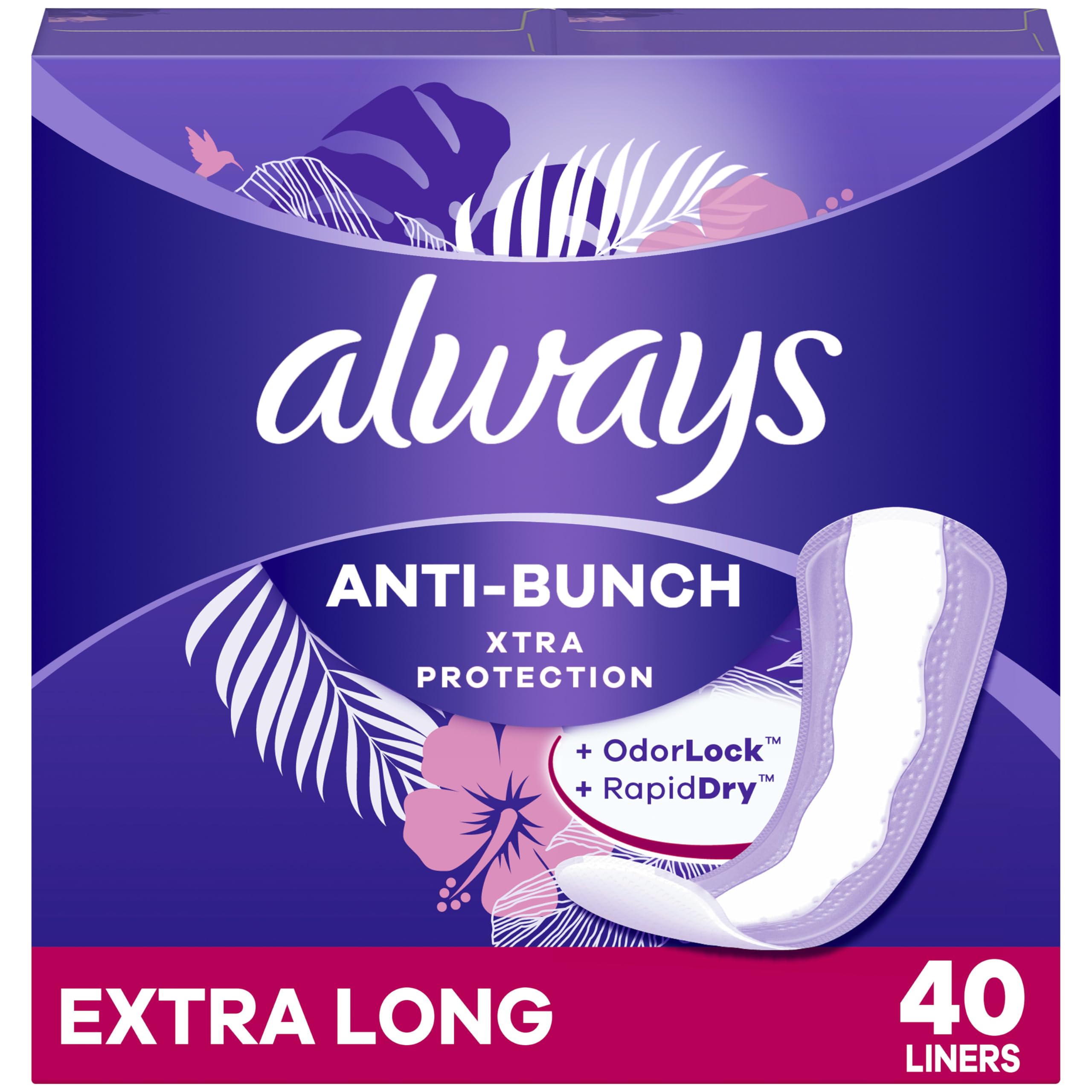 Always frontal del empaque con 40 unidades mostrando protección diaria