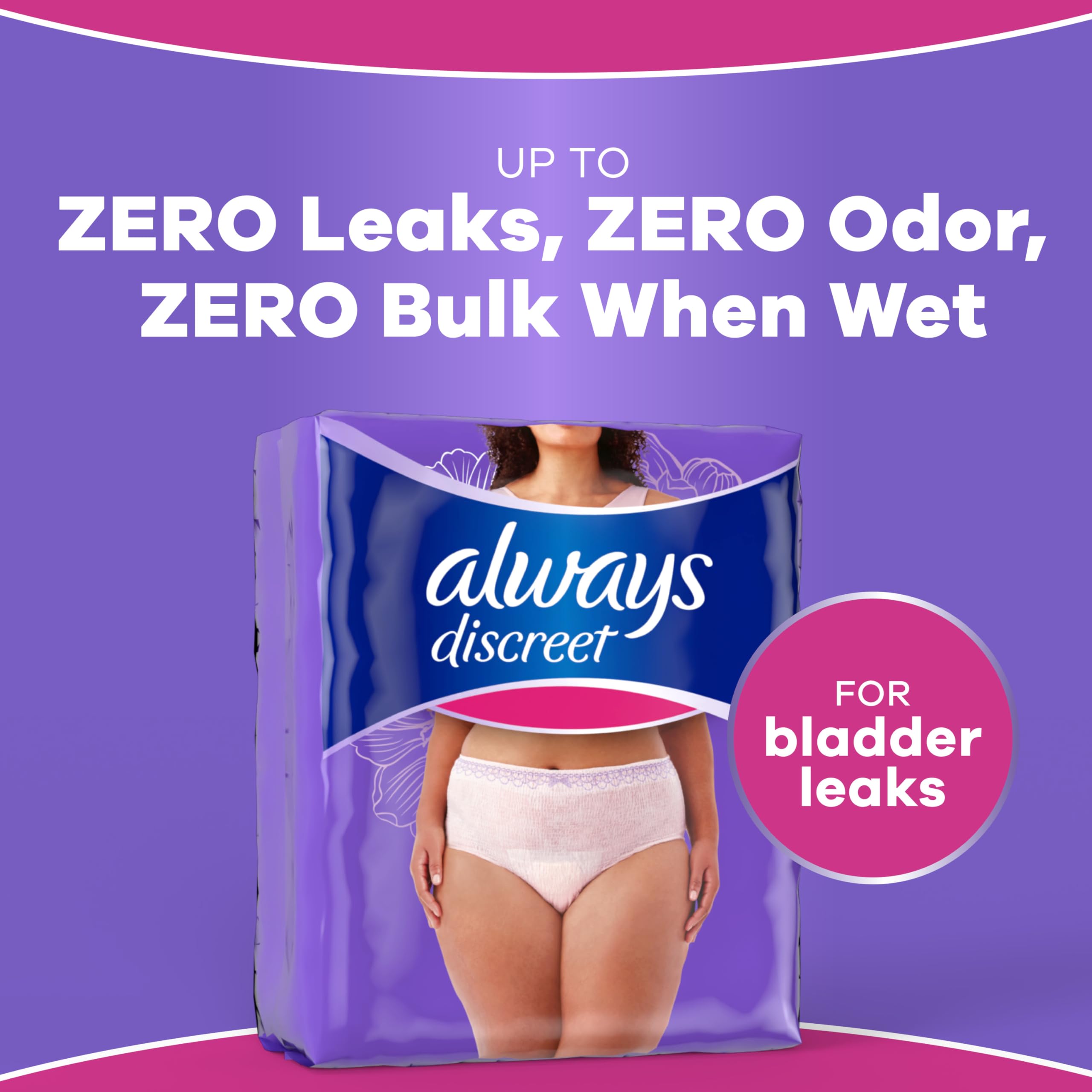 Always Discreet vista del elástico 360° FormFit ajustando la prenda al cuerpo, mejor discreción