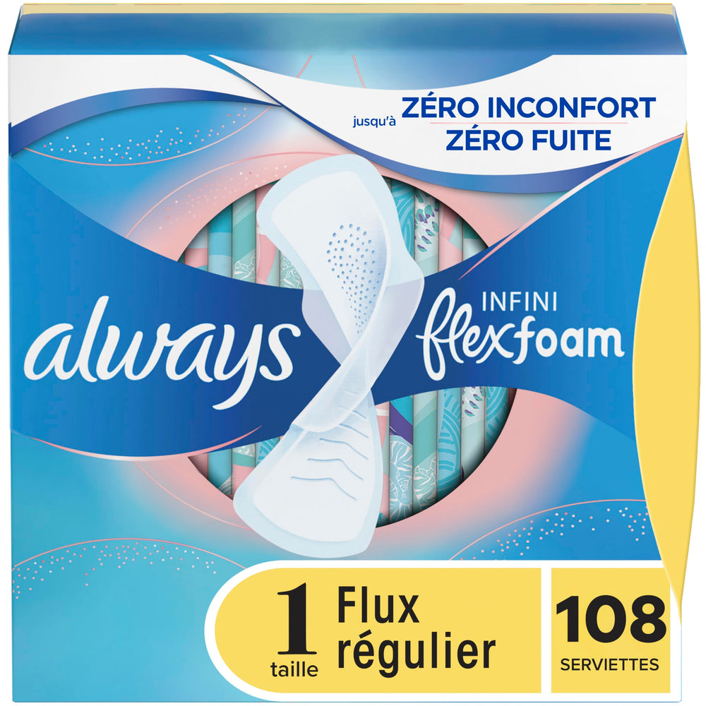 Always Infinity primer plano del núcleo FlexFoam mostrando absorción rápida y menor volumen