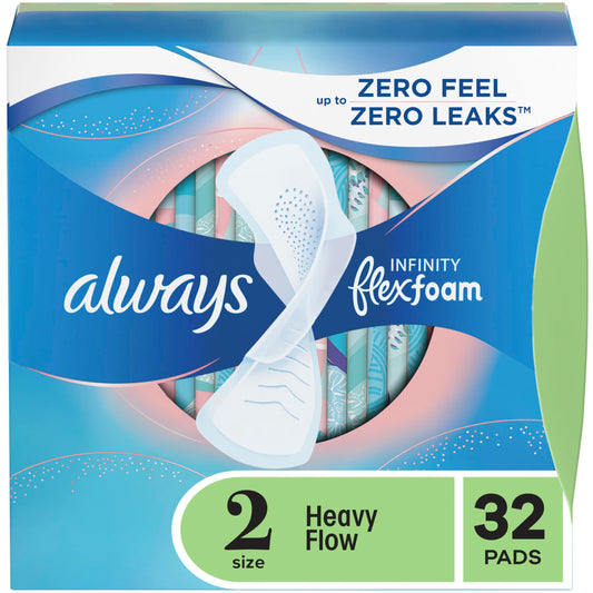 Always Infinity frente del paquete mostrando 32 unidades y beneficios
