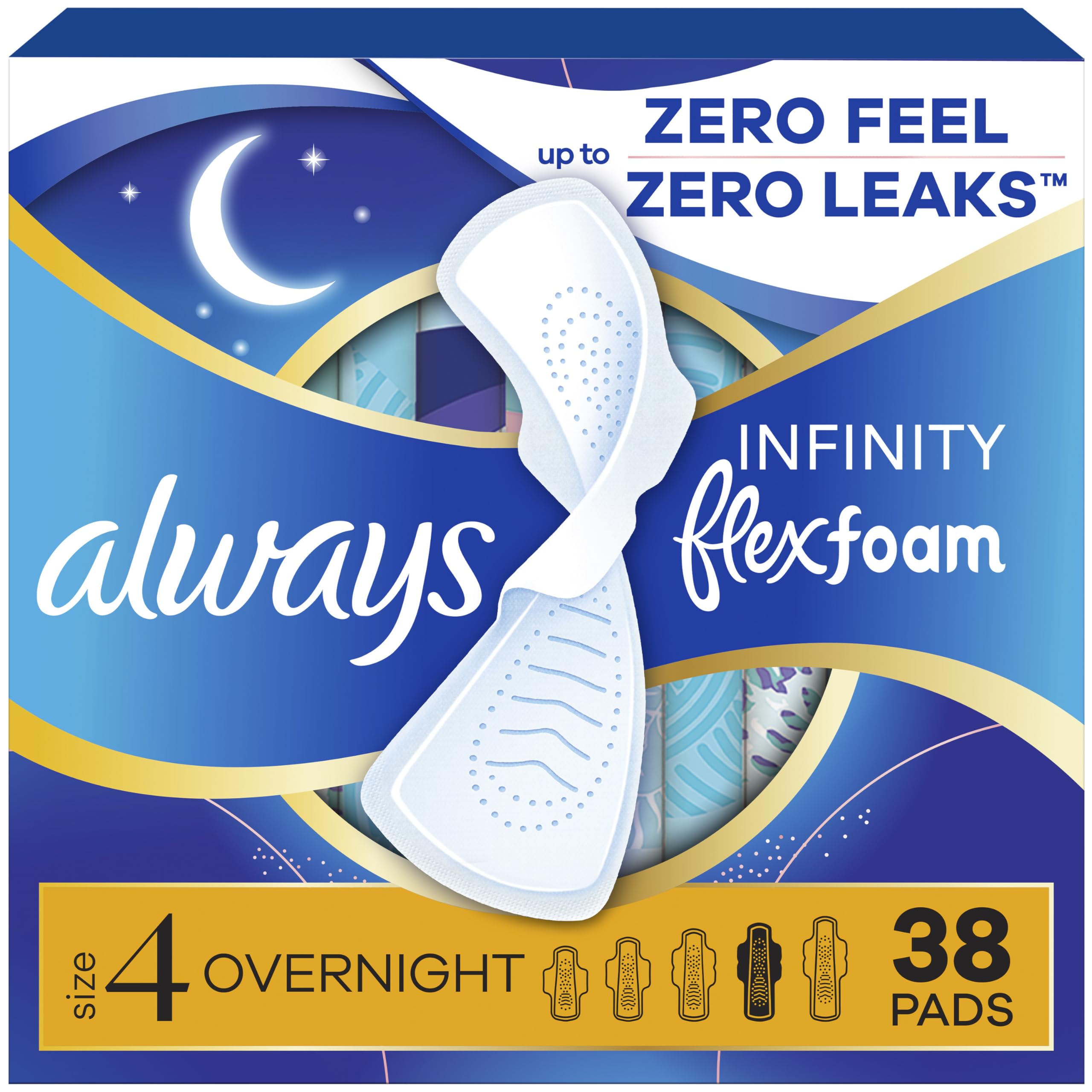 Always Infinity empaquetado frontal, presentación clara y protección nocturna