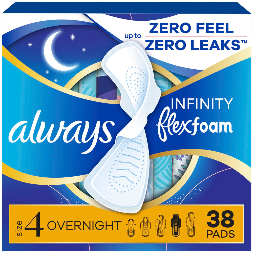 Always Infinity empaquetado frontal, presentación clara y protección nocturna