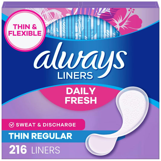Always empaque frontal mostrando 216 unidades y beneficio conveniencia