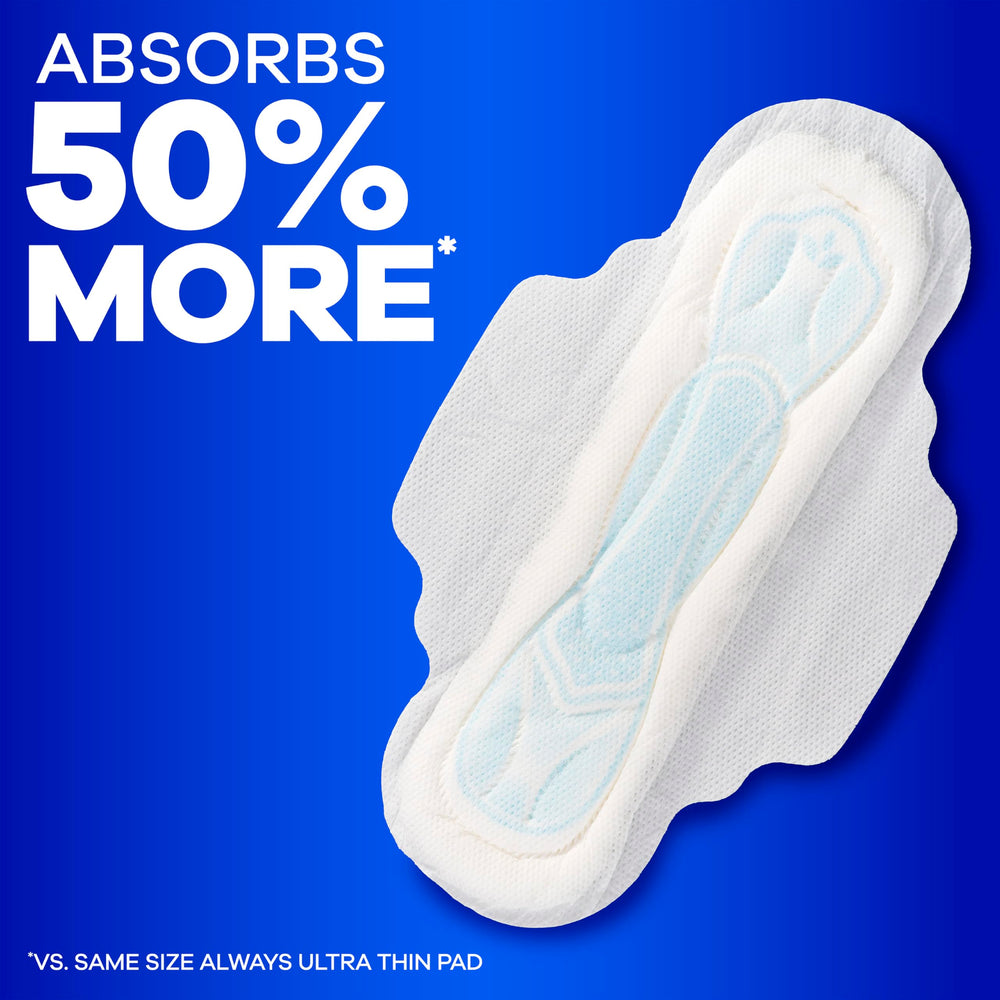 Alas y adhesivo de Always Maxi que aseguran ajuste y evitan desplazamientos