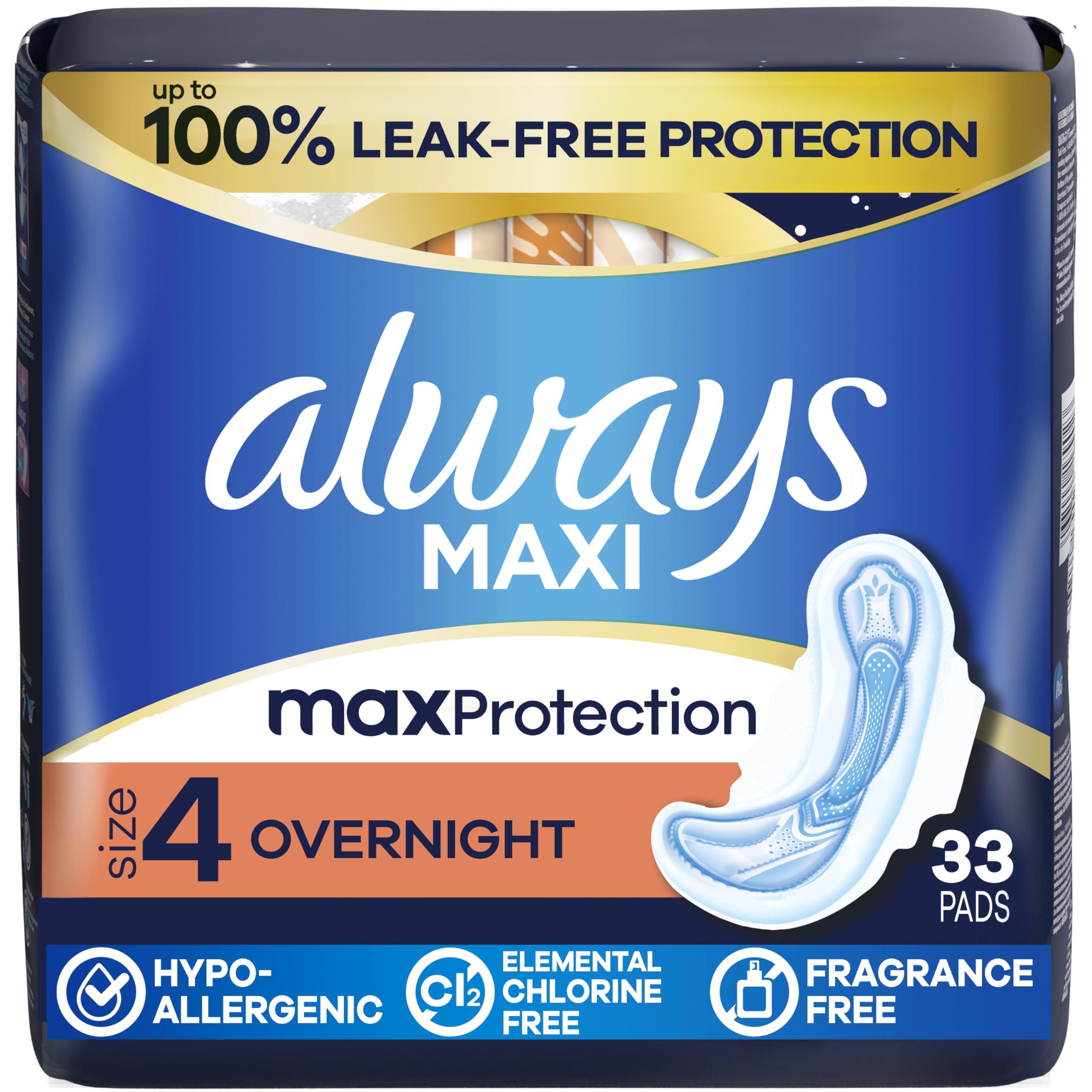 Always paquete frontal con 33 unidades y protección nocturna segura