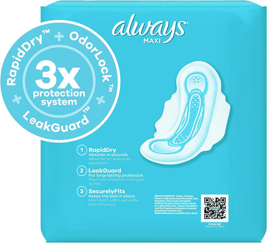 Always primer plano del núcleo LeakGuard que absorbe rápidamente
