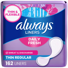Always paquete frontal mostrando 162 unidades y conveniencia de stock