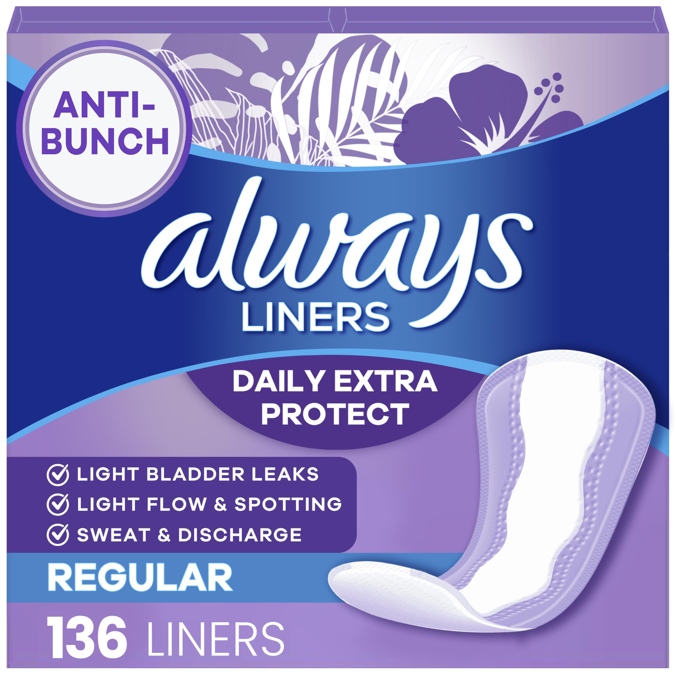 Imagen del empaque frontal Always Panty Liners mostrando protección diaria