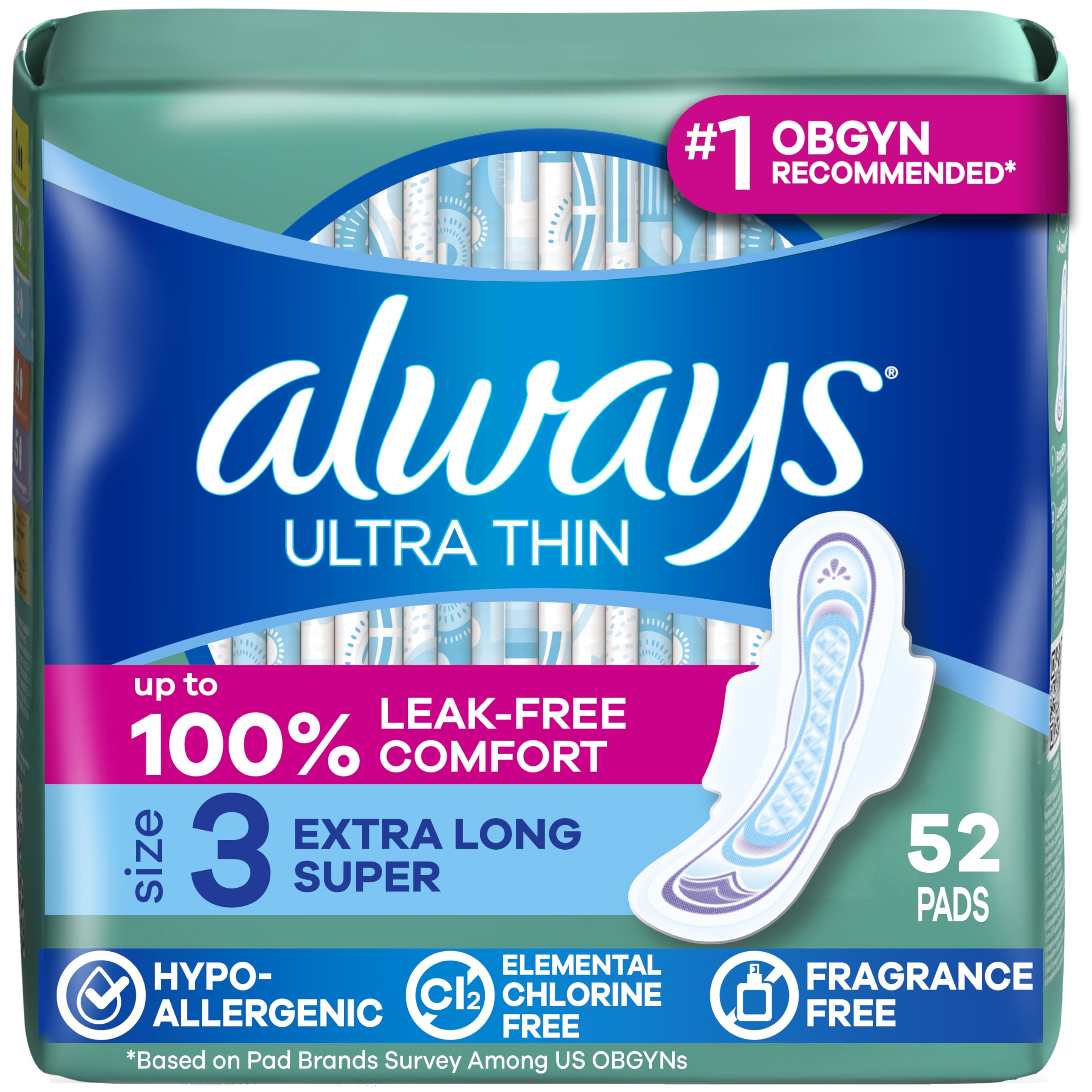 Always paquete frontal talla 3 muestra protección visible