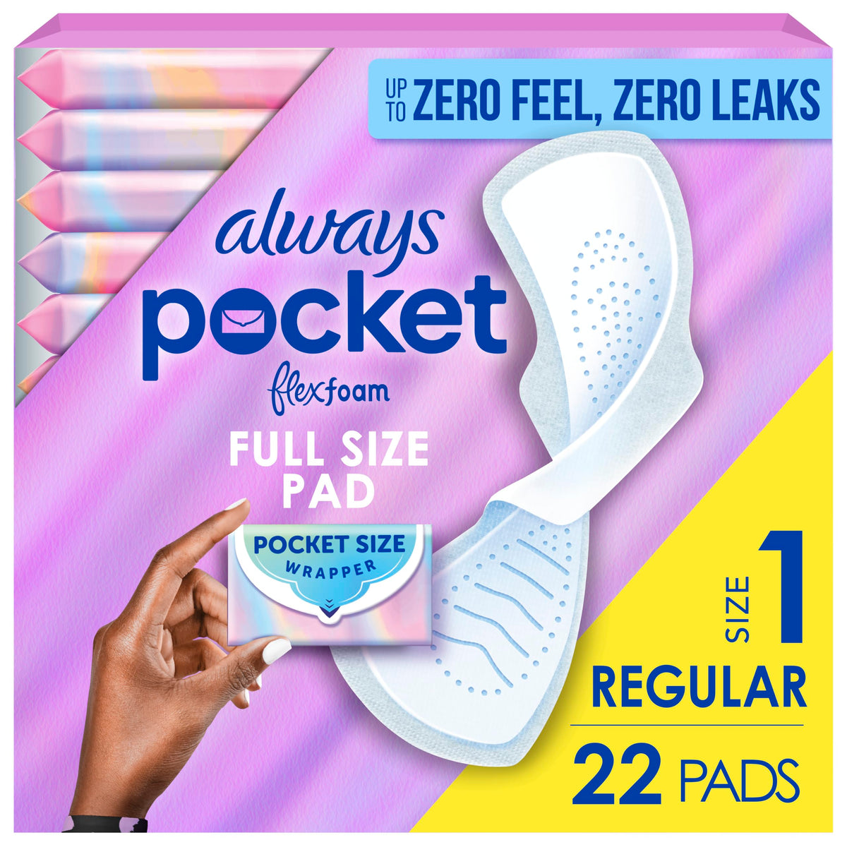 Always Pocket Flexfoam empaque frontal mostrando diseño y discreción