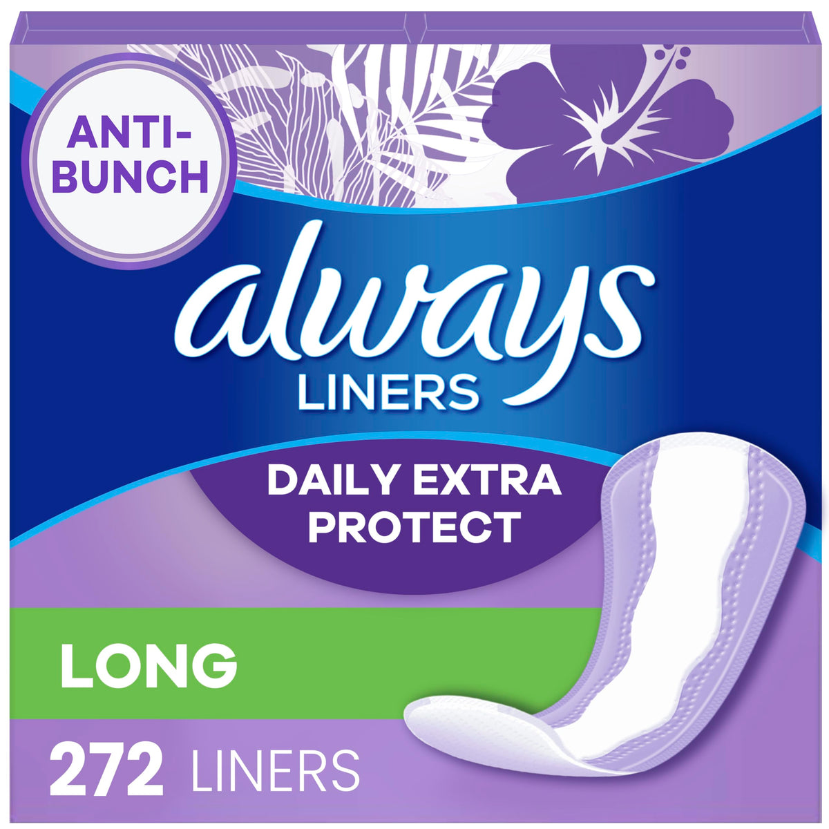 Always protector pack frontal mostrando cantidad y diseño, confianza todo el día
