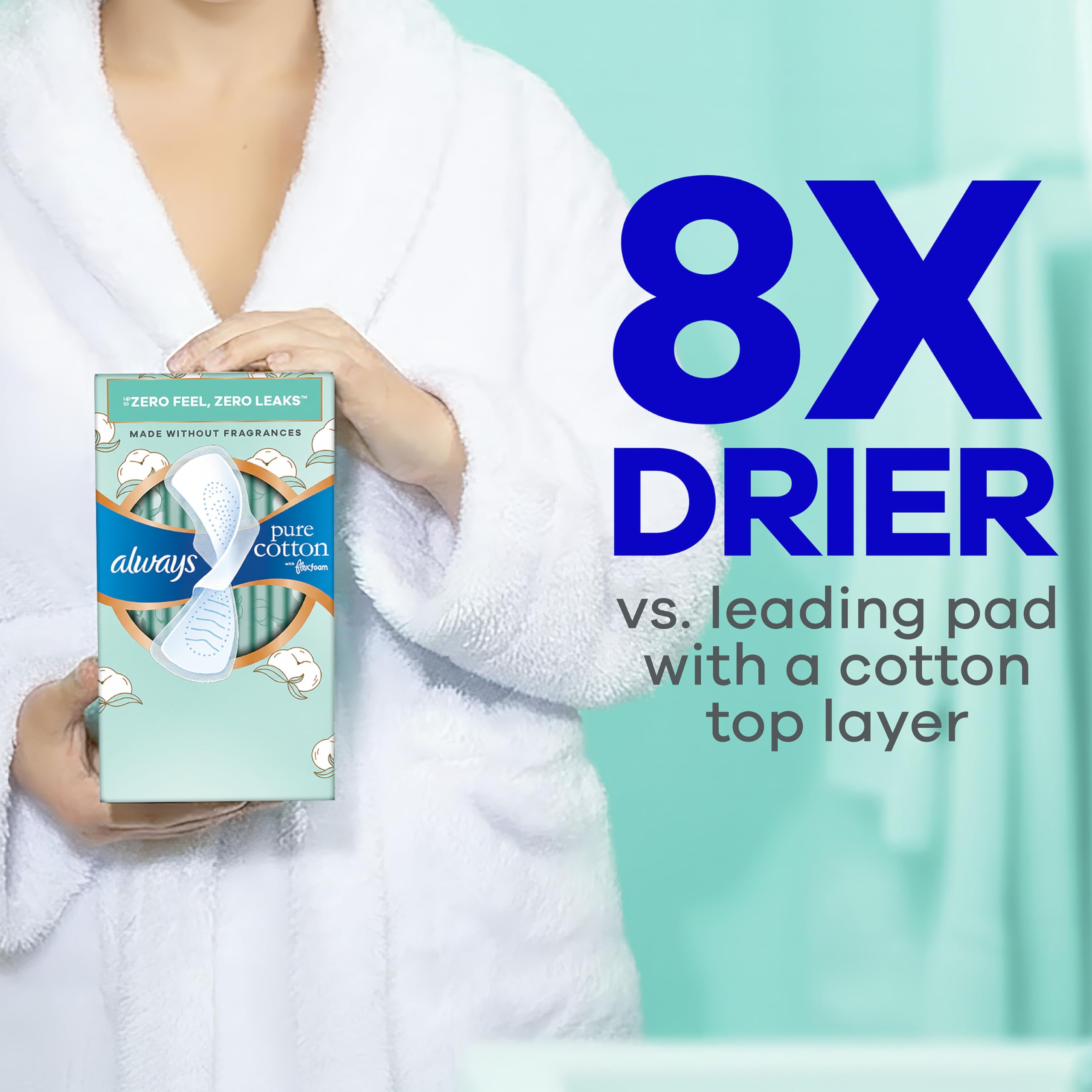 Always Pure Cotton detalle de las alas, beneficio: mayor sujeción y menos movimiento