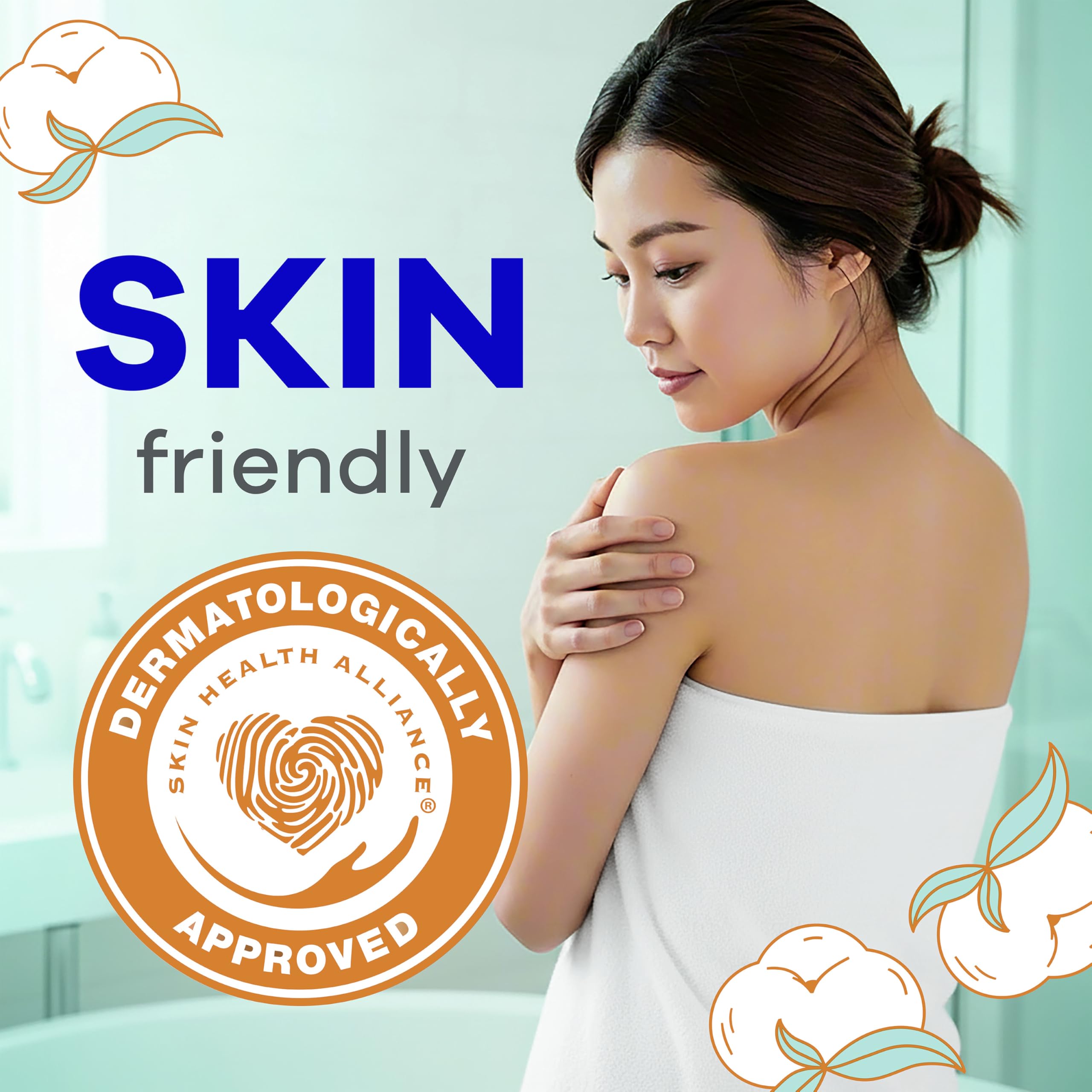 Always Pure Cotton etiqueta con sello Skin Health Alliance, beneficio: evaluación dermatológica