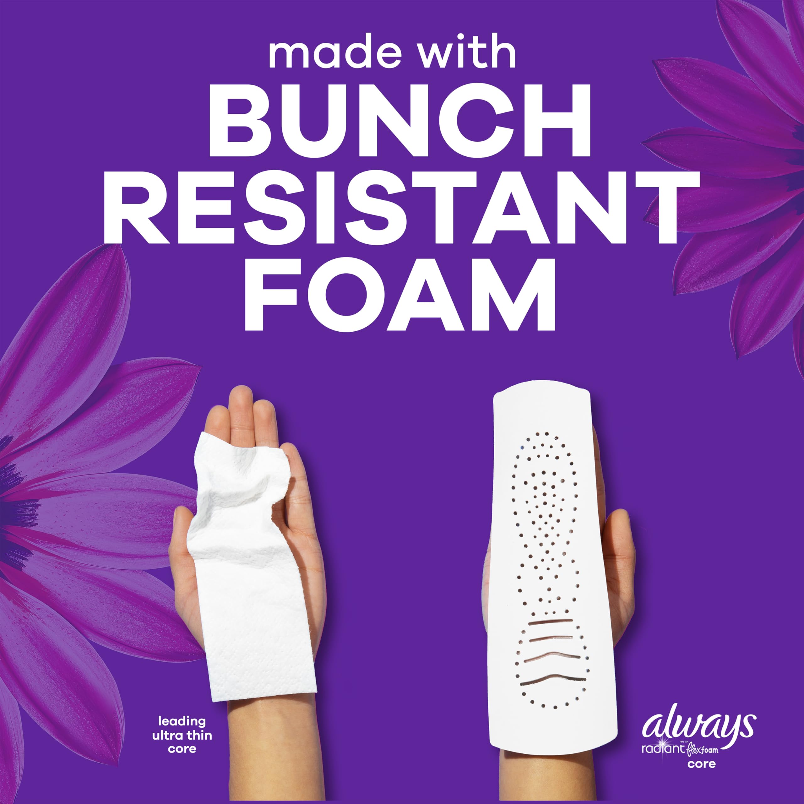 Always Radiant capa superior transpirable que mantiene la piel seca y cómoda