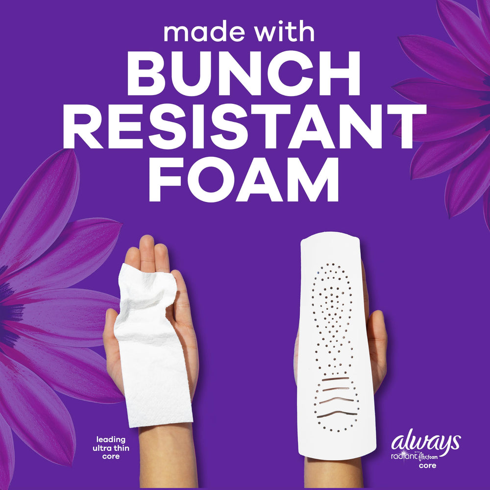 Always Radiant capa superior transpirable que mantiene la piel seca y cómoda