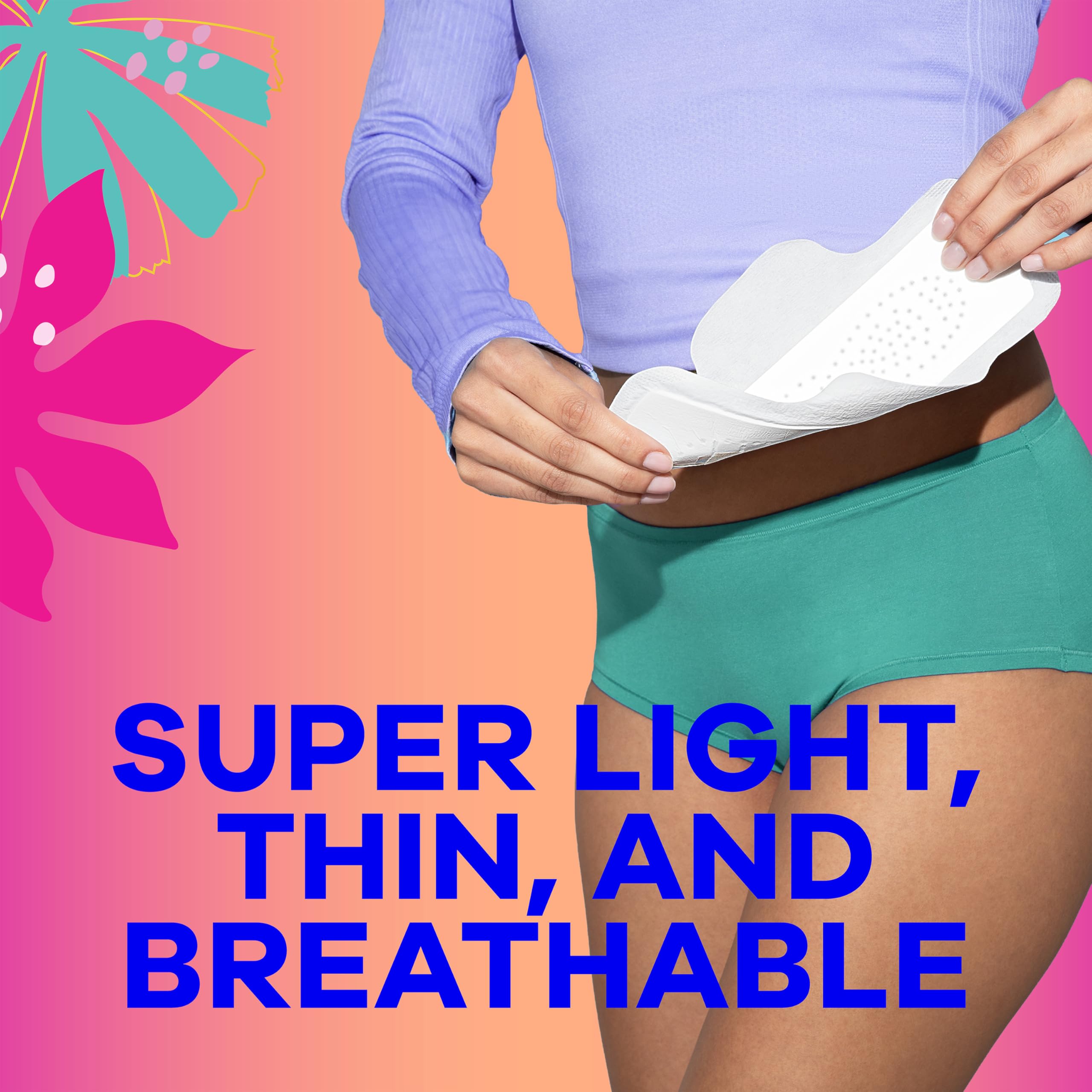 Always Radiant Teen utilizada con ropa interior deportiva para movilidad segura