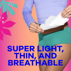 Always Radiant Teen utilizada con ropa interior deportiva para movilidad segura