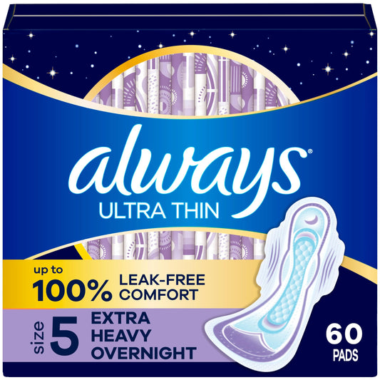 Always mostrando empaque frontal, claridad de tamaño y cantidad