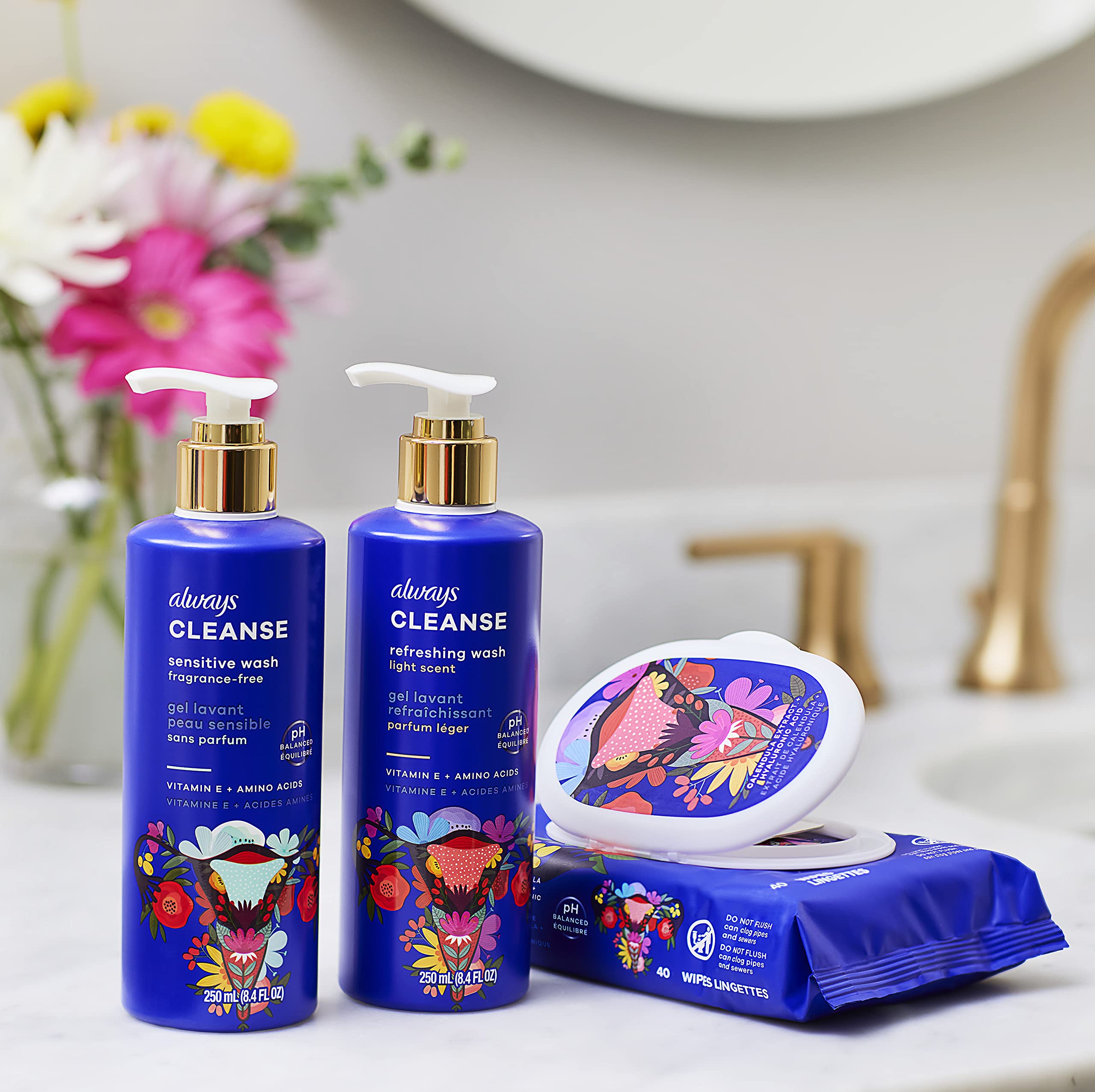 Always Wash envase en su caja de compra recomendada para almacenamiento