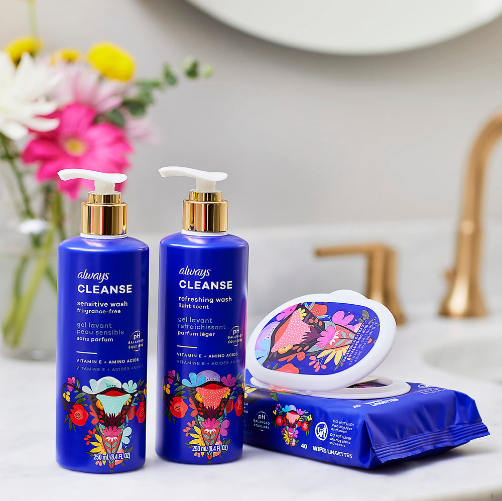Always Wash envase en su caja de compra recomendada para almacenamiento