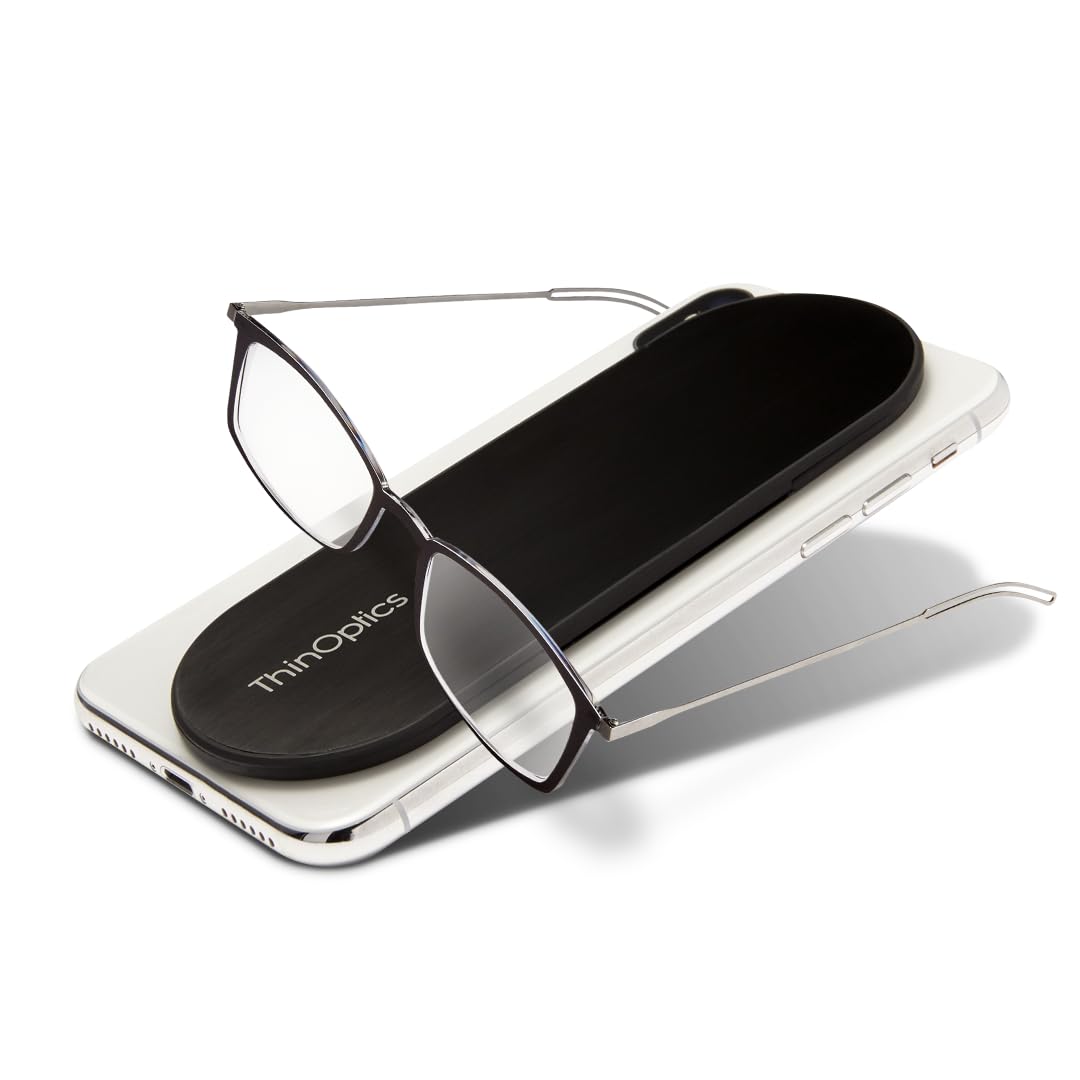 Always With You gafas ThinOptics frontal con estuche compacto mostrando portabilidad