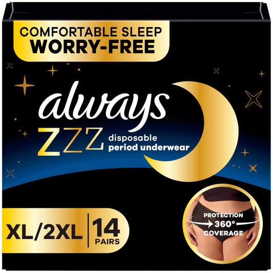 Always ZZZ empaque frontal mostrando marca y cantidad, comodidad visible