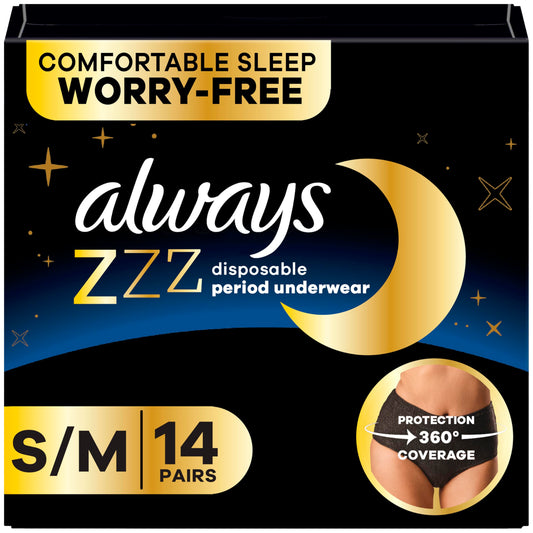 Always ZZZ empaque frontal mostrando protección nocturna