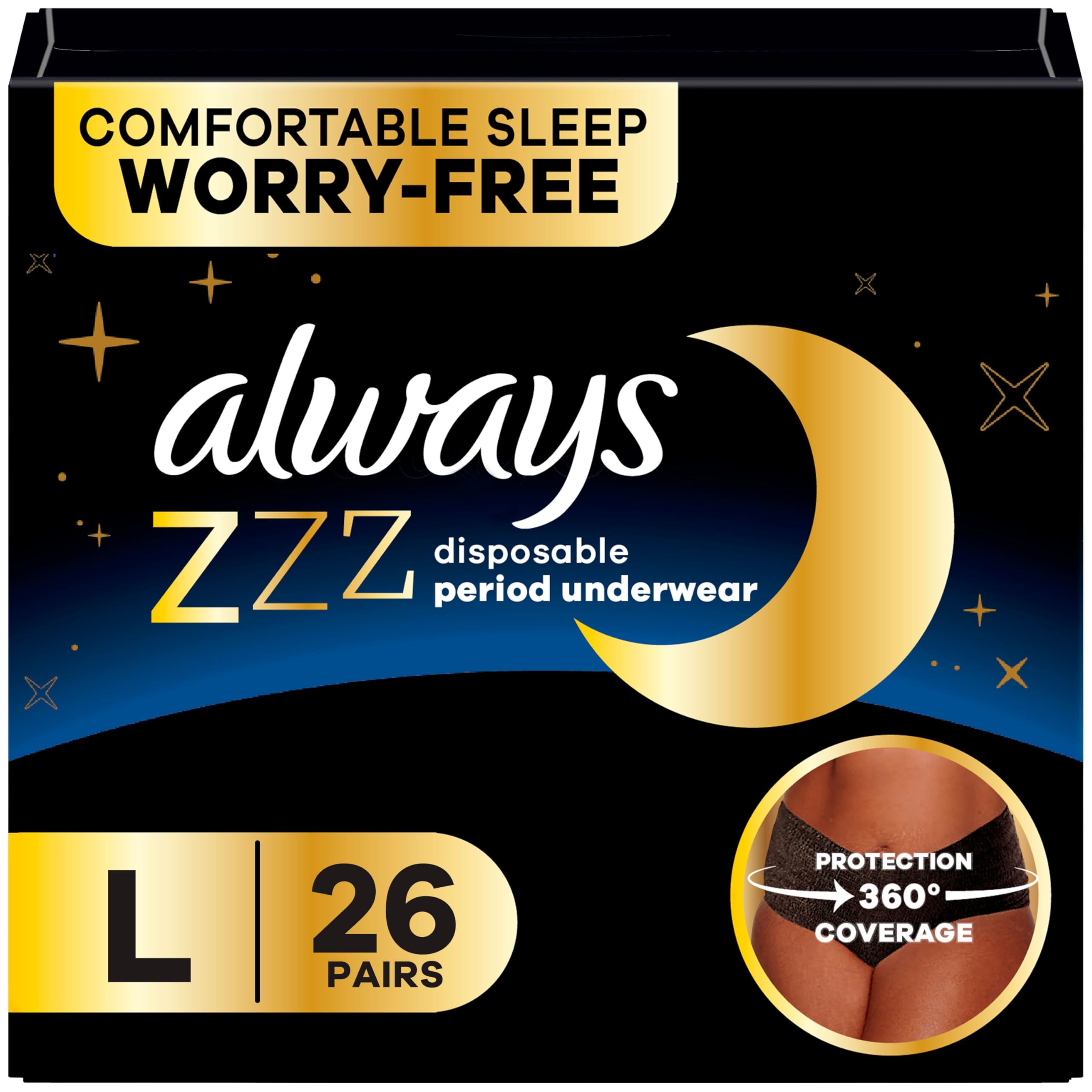 Always ZZZs paquete frontal mostrando 26 unidades y beneficio de ahorro